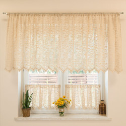 INESS Zazdrostka gotowa ażurowa, szerokość 150 x wysokość 90cm, kolor 012 kremowy 913501