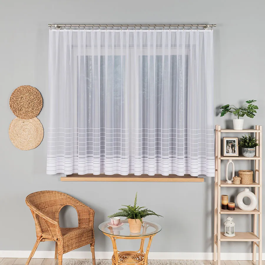 NELA Firanka żakardowa gotowa, szerokość 400 x wysokość 160cm, kolor 001 biały 000280