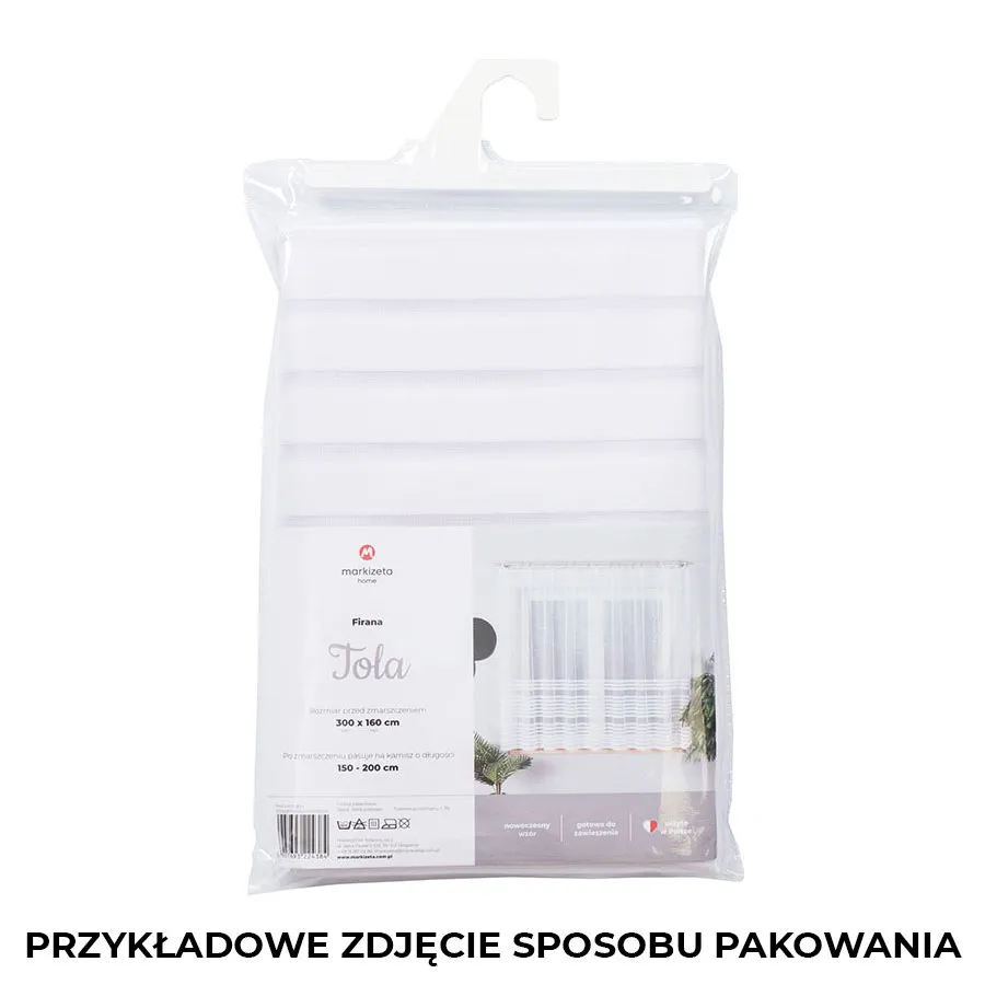 NELA Firanka żakardowa gotowa, szerokość 400 x wysokość 160cm, kolor 001 biały 000280