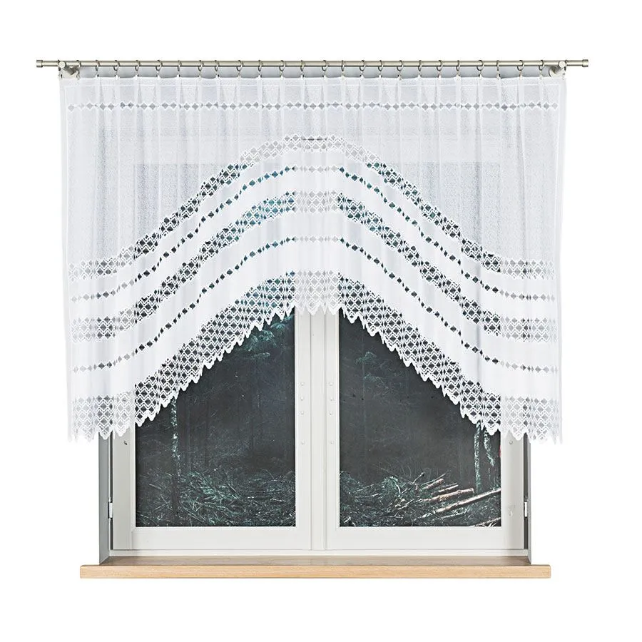 FILOMENA Firanka żakardowa gotowa, szerokość 270 x wysokość 120cm, kolor 001 biały 018669