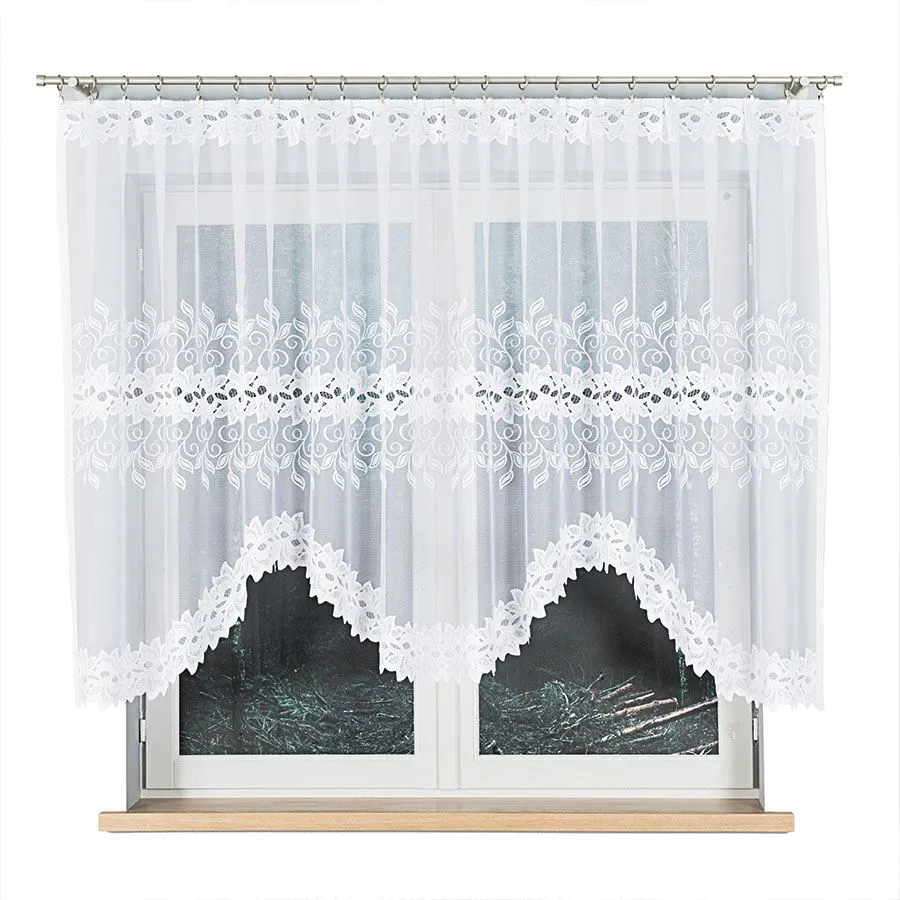 BASTIA Firanka żakardowa gotowa, szerokość 320 x wysokość 140cm, kolor 001 biały 648107