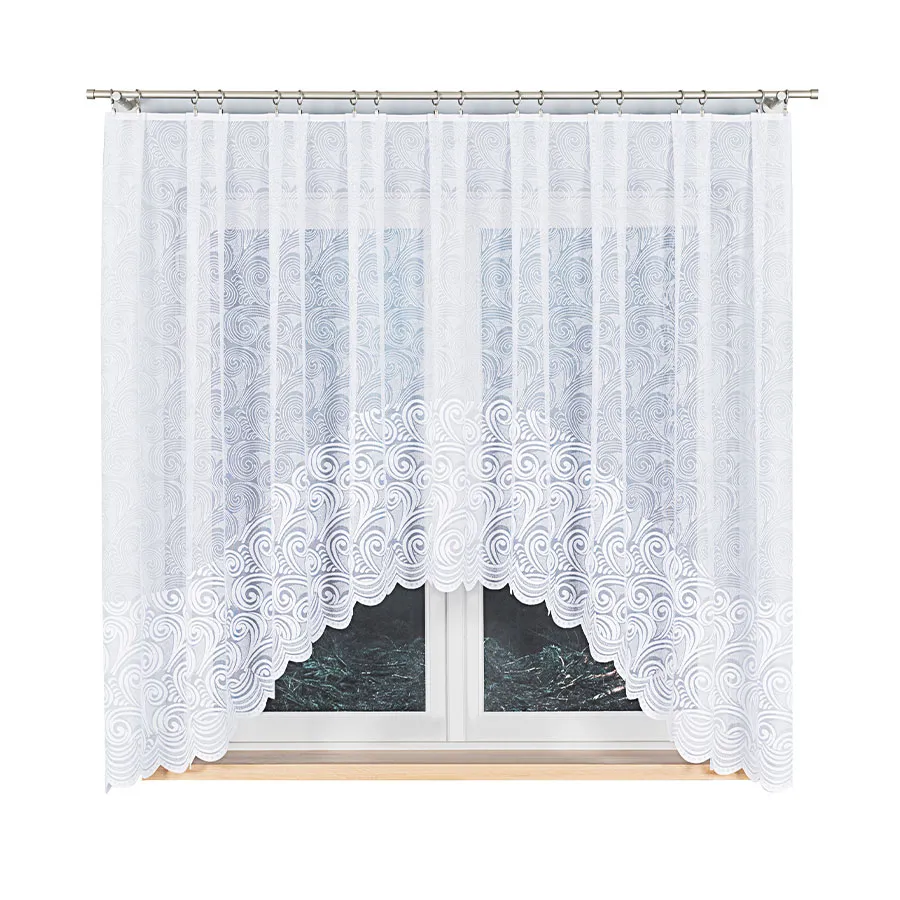 KINGA Firanka żakardowa gotowa, szerokość 300 x wysokość 160cm, kolor 001 biały 023391