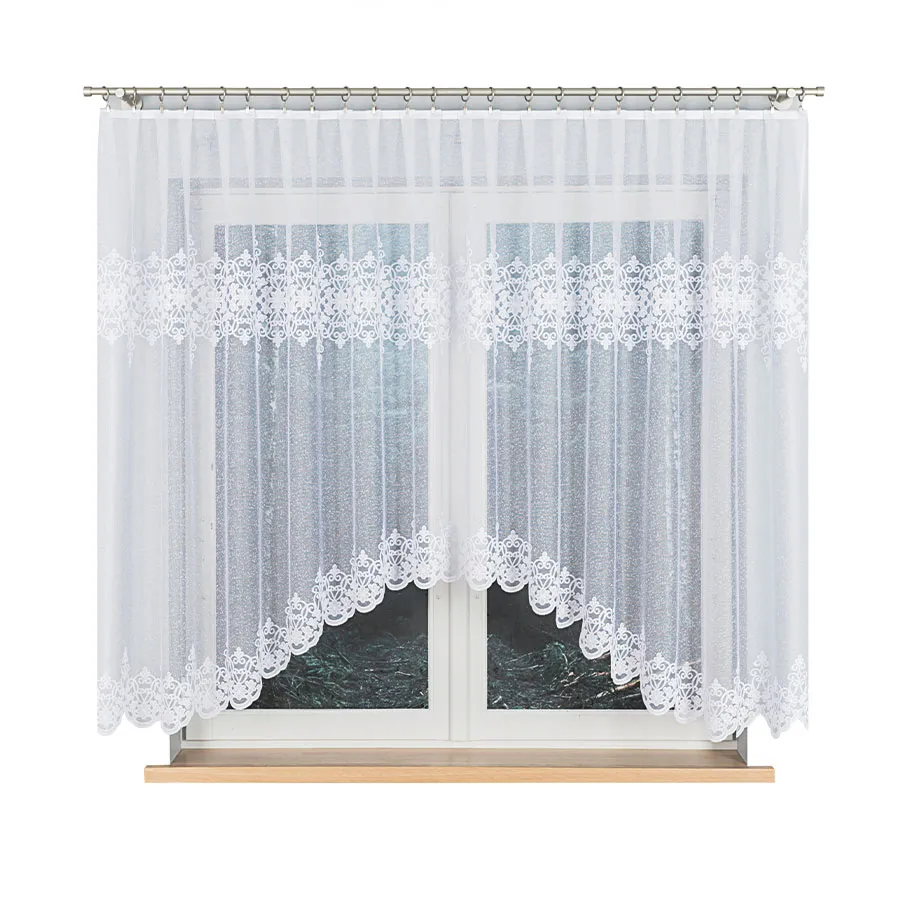 ŻANETA Firanka żakardowa gotowa, szerokość 350 x wysokość 155cm, kolor 001 biały 181043