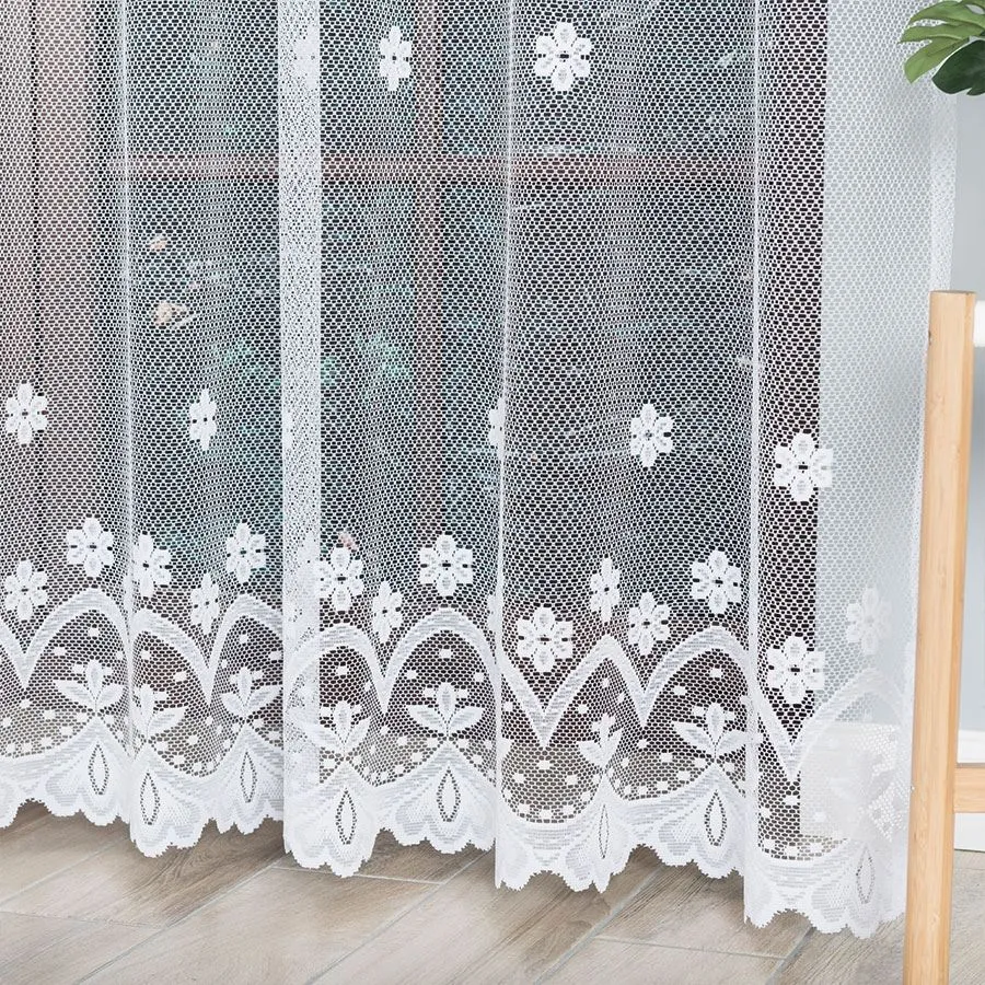 FLORENTYNA Firanka żakardowa gotowa, szerokość 200 x wysokość 250cm, kolor 001 biały 004421