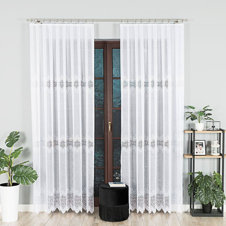 VIOLETTA Firanka żakardowa gotowa, szerokość 200 x wysokość 250cm, kolor 001 biały 001539