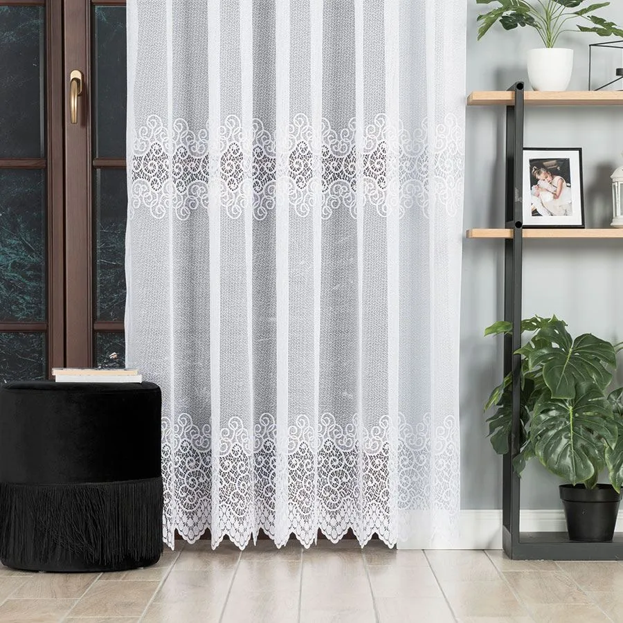 VIOLETTA Firanka żakardowa gotowa, szerokość 200 x wysokość 250cm, kolor 001 biały 001539