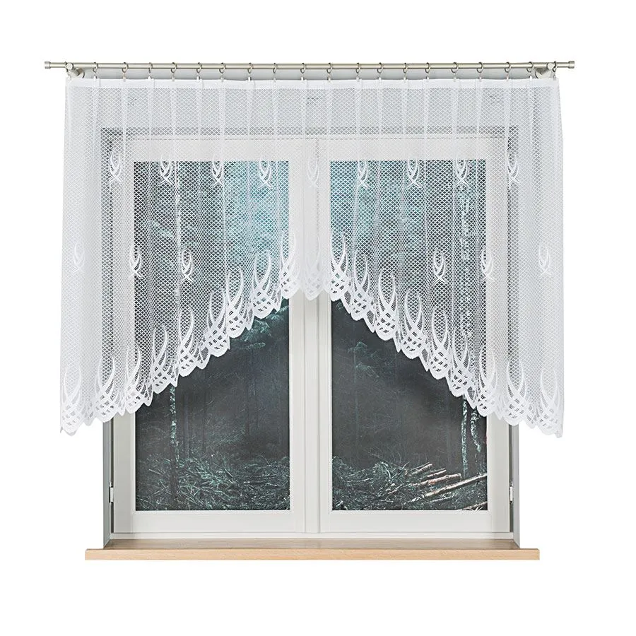 GOSIA Firanka żakardowa gotowa, szerokość 250 x wysokość 120cm, kolor 001 biały 004017