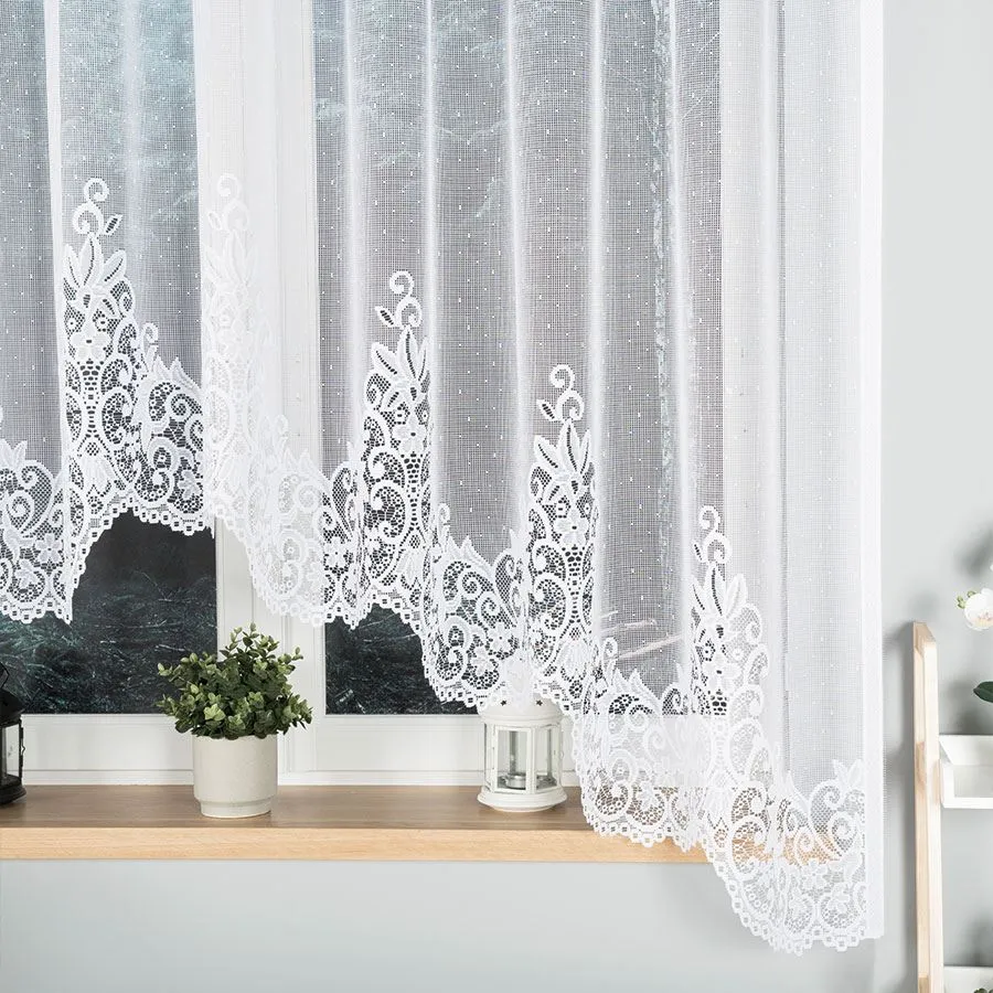 BERENIKA Firanka żakardowa gotowa, szerokość 300 x wysokość 170cm, kolor 001 biały 004304