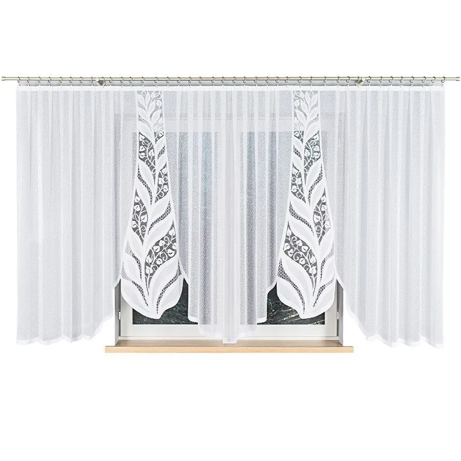 MELANIA Firanka żakardowa gotowa, szerokość 500 x wysokość 160cm, kolor 001 biały 019369