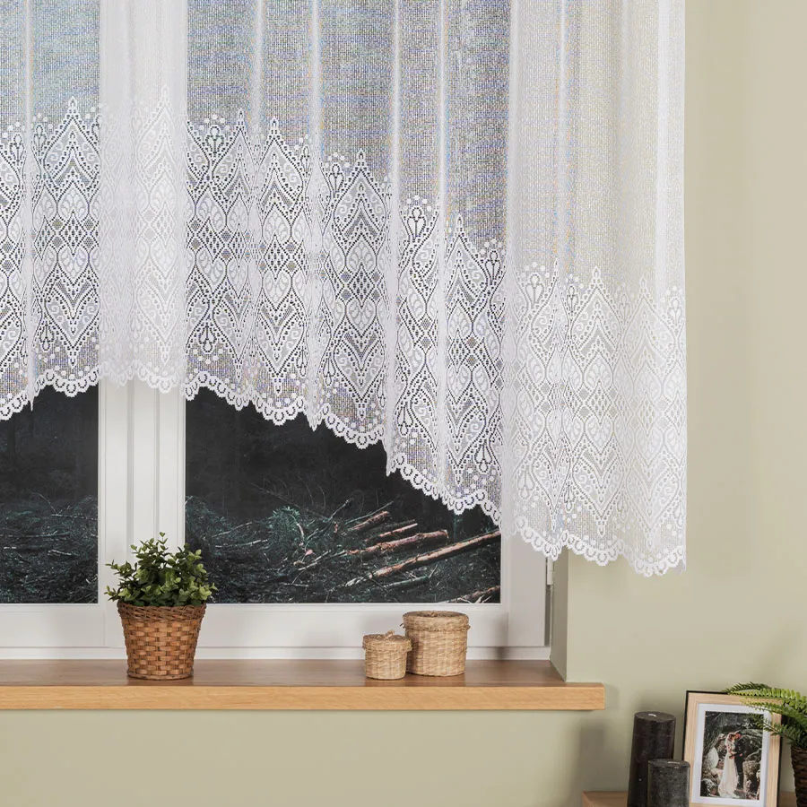 ESMERALDA Firanka żakardowa gotowa, szerokość 310cm x wysokość 140cm, kolor 001 biały 358691