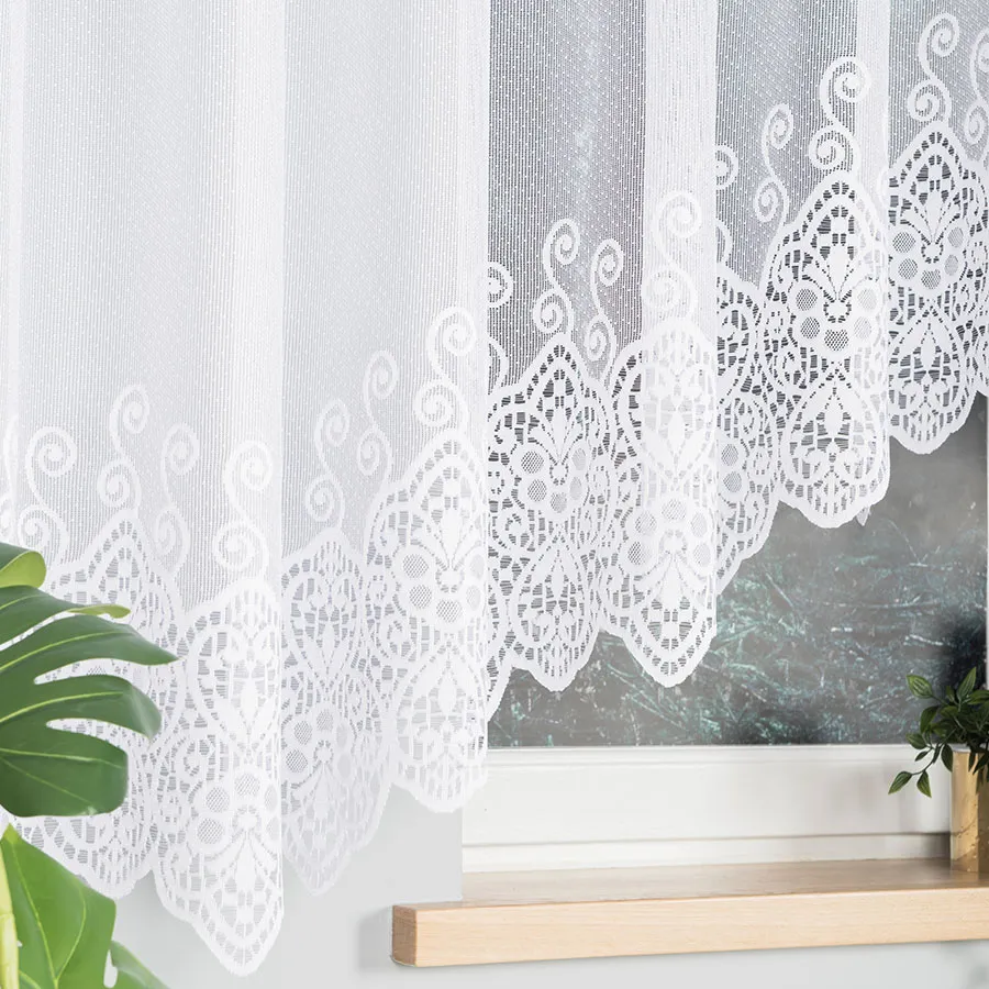 CELINA Firanka żakardowa gotowa, szerokość 500 x wysokość 160cm, kolor 001 biały 018495