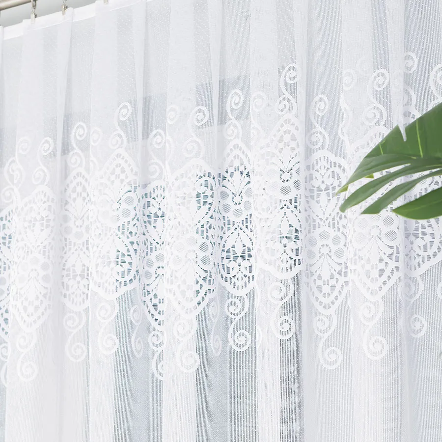 CELINA Firanka żakardowa gotowa, szerokość 500 x wysokość 160cm, kolor 001 biały 018495