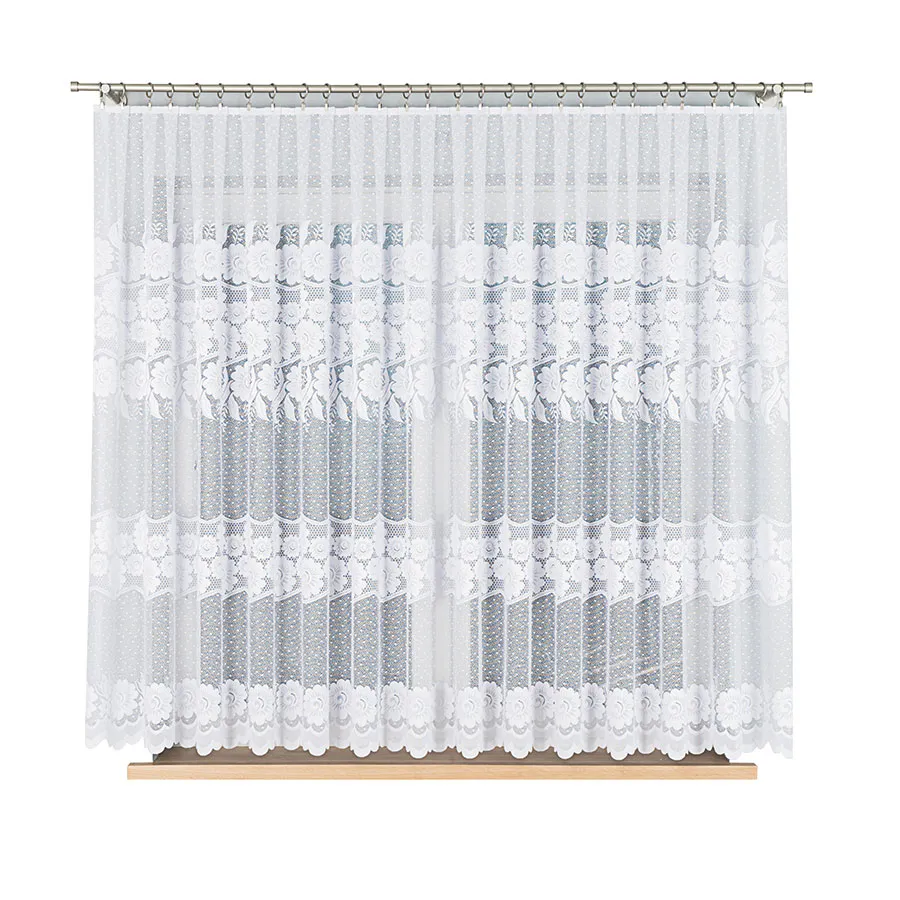 OKSANA Firanka żakardowa gotowa, szerokość 400 x wysokość 160cm, kolor 001 biały 049360