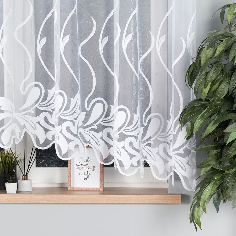 ALINA Firanka żakardowa gotowa, szerokość 320 x wysokość 160cm, kolor 001 biały 002412