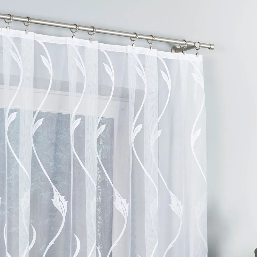 ALINA Firanka żakardowa gotowa, szerokość 320 x wysokość 160cm, kolor 001 biały 002412