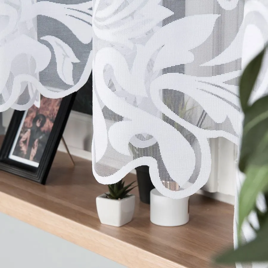 ALINA Firanka żakardowa gotowa, szerokość 320 x wysokość 160cm, kolor 001 biały 002412