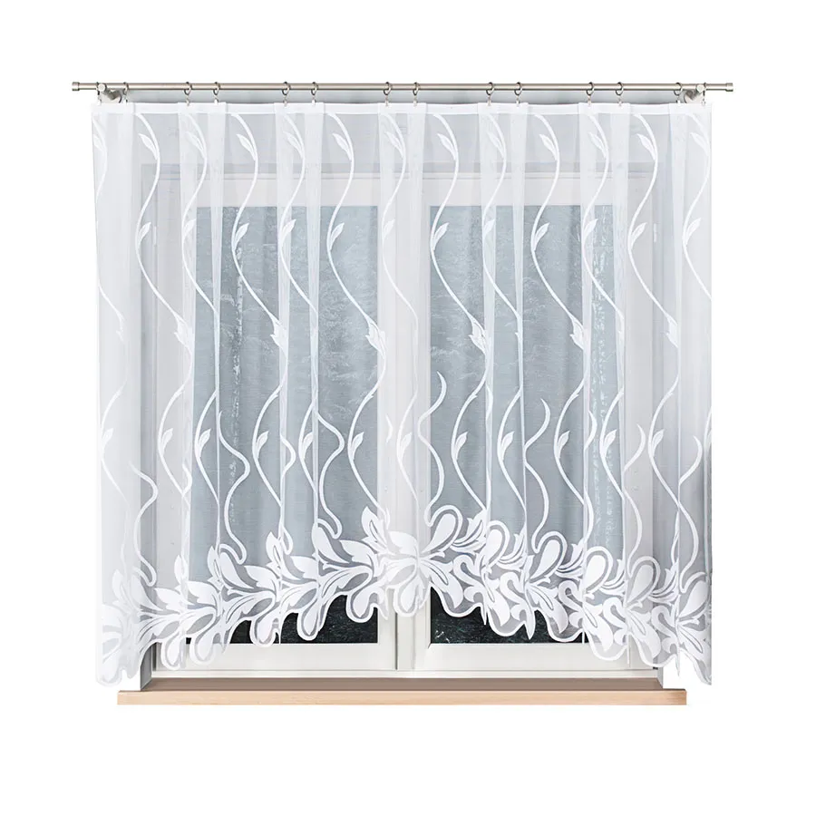 ALINA Firanka żakardowa gotowa, szerokość 320 x wysokość 160cm, kolor 001 biały 002412