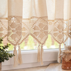 RACHELA Zazdrostka gotowa z ażurem, szerokość 100 x wysokość 75cm, kolor 012 kremowy 912432 RACHELA Zazdrostka gotowa z ażurem, szerokość 100 x wysokość 75cm, kolor 012 kremowy 912432