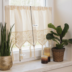 RACHELA Zazdrostka gotowa z ażurem, szerokość 100 x wysokość 75cm, kolor 012 kremowy 912432 RACHELA Zazdrostka gotowa z ażurem, szerokość 100 x wysokość 75cm, kolor 012 kremowy 912432