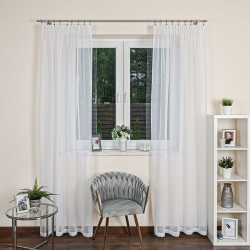 ETAMINA Firana gotowa na taśmie, szerokość 140 x wysokość 230cm, kolor 001 biały FG0003