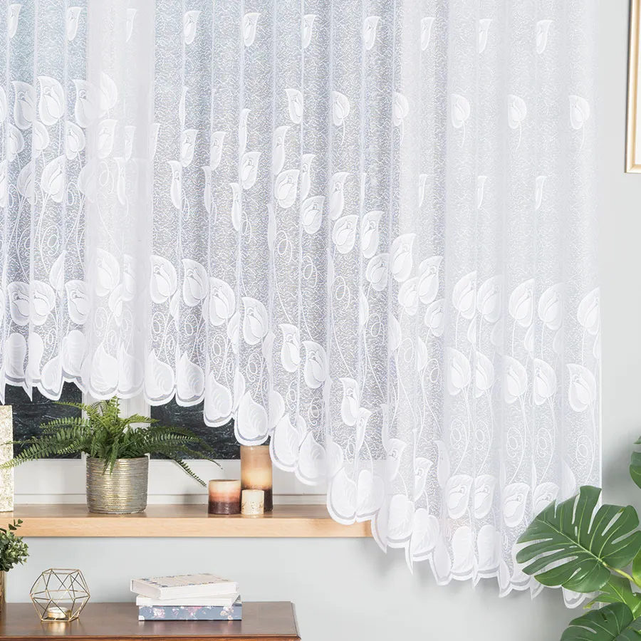 NORA Firanka żakardowa gotowa, szerokość 450 x wysokość 180cm, kolor 001 biały 023097
