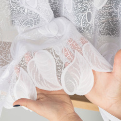 NORA Firanka żakardowa gotowa, szerokość 450 x wysokość 180cm, kolor 001 biały 023097 NORA Firanka żakardowa gotowa, szerokość 450 x wysokość 180cm, kolor 001 biały 023097