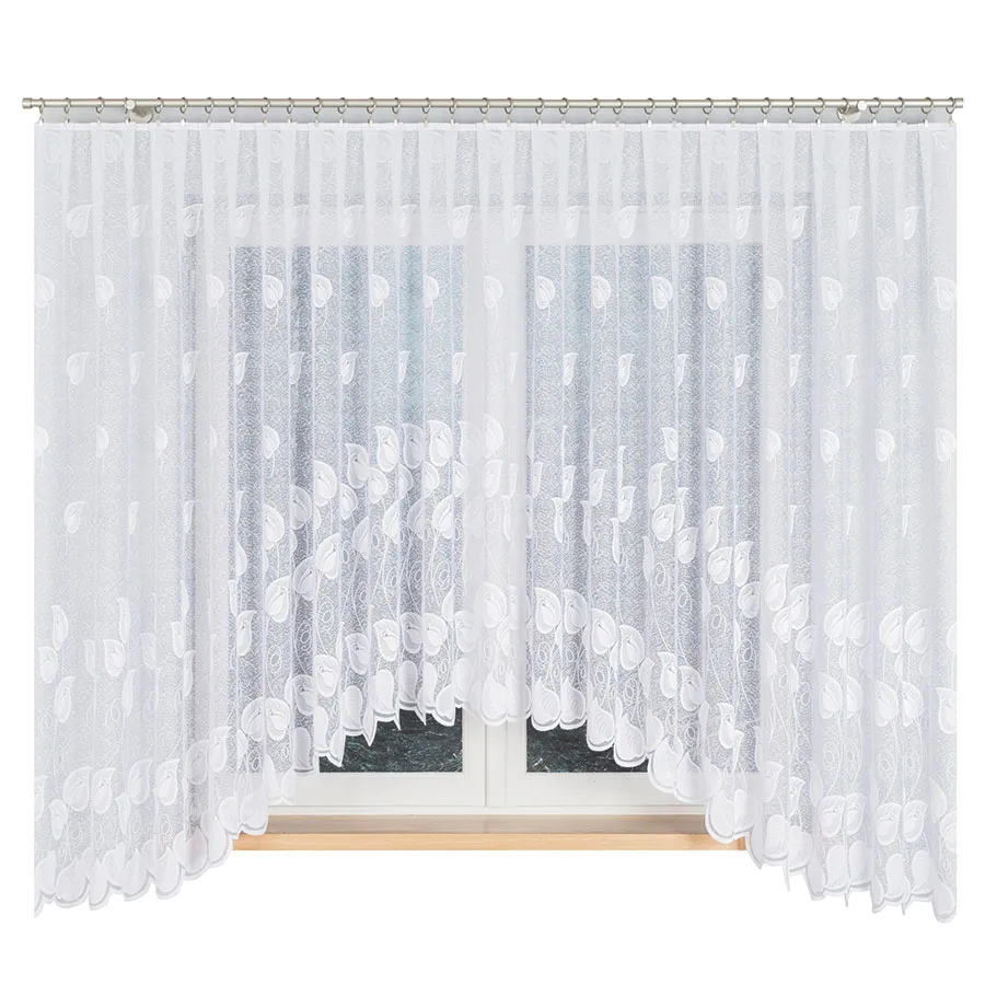 NORA Firanka żakardowa gotowa, szerokość 450 x wysokość 180cm, kolor 001 biały 023097