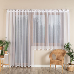 ELZA Firanka żakardowa gotowa, szerokość 300 x wysokość 240cm, kolor 001 biały 023456