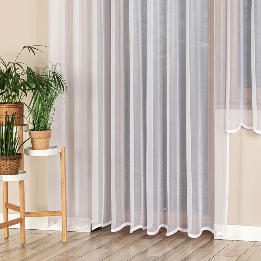 ELZA Firanka żakardowa gotowa, szerokość 300 x wysokość 240cm, kolor 001 biały 023456