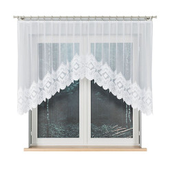 LUCYNA Firanka żakardowa gotowa, szerokość 300 x wysokość 120cm, kolor 001 biały 015079