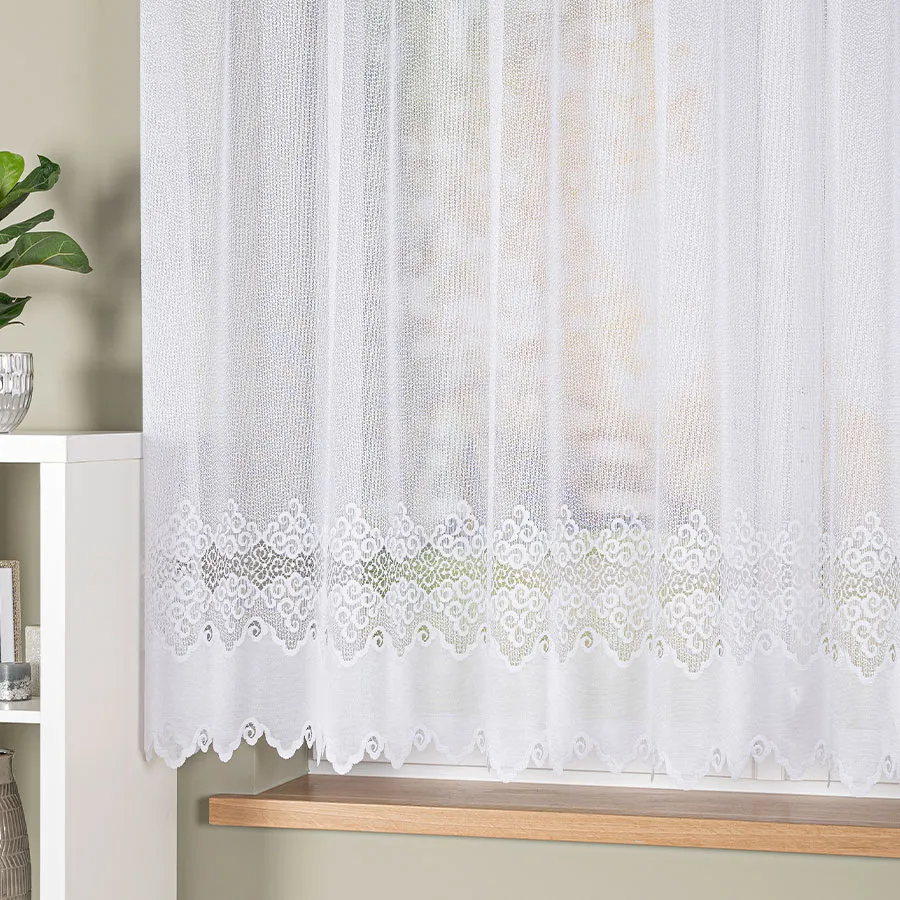 MODESTA Firanka żakardowa gotowa, szerokość 300 x wysokość 160cm, kolor 001 biały 017173