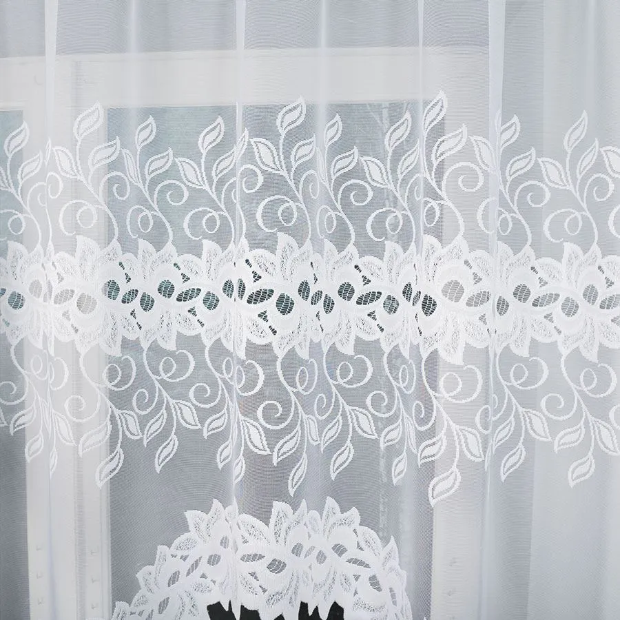 BASTIA Firanka żakardowa gotowa, szerokość 250 x wysokość 120cm, kolor 001 biały 648107