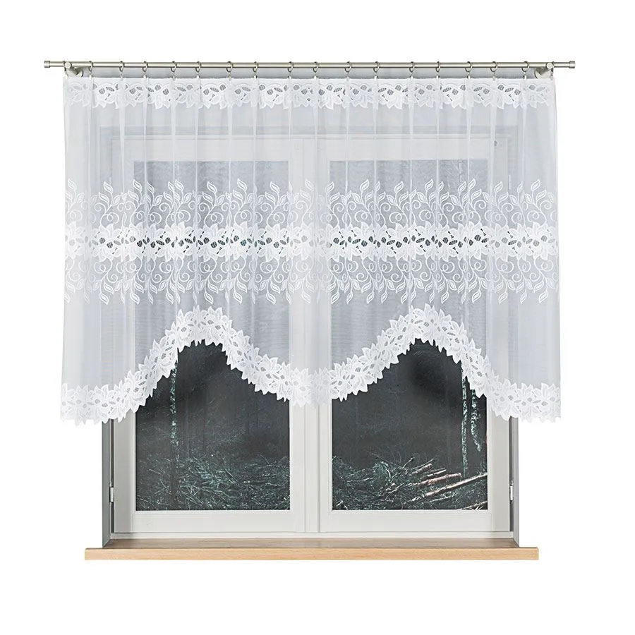 BASTIA Firanka żakardowa gotowa, szerokość 250 x wysokość 120cm, kolor 001 biały 648107