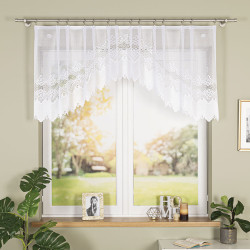 MODESTA Firanka żakardowa gotowa, szerokość 250 x wysokość 80cm, kolor 001 biały 017173 MODESTA Firanka żakardowa gotowa, szerokość 250 x wysokość 80cm, kolor 001 biały 017173