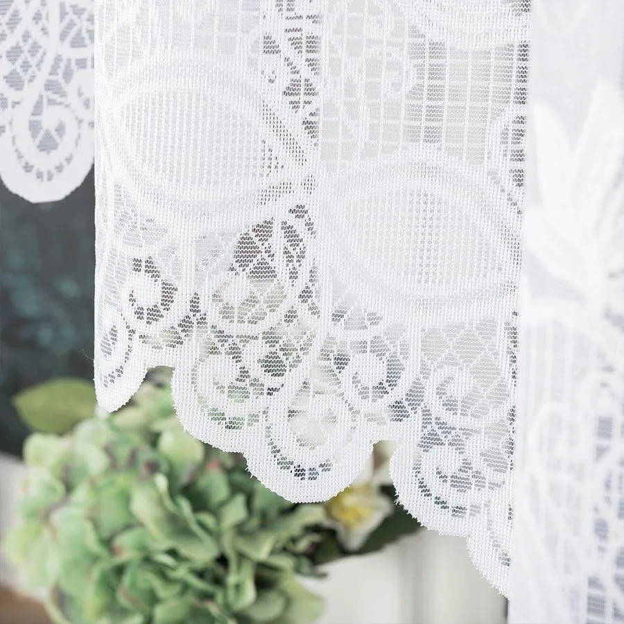 JOWITA Firanka żakardowa gotowa ze wzorem pasowym, szerokość 300 x wysokość 160cm, kolor 001 biały 018960