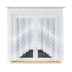 JOWITA Firanka żakardowa gotowa ze wzorem pasowym, szerokość 300 x wysokość 160cm, kolor 001 biały 018960 JOWITA Firanka żakardowa gotowa ze wzorem pasowym, szerokość 300 x wysokość 160cm, kolor 001 biały 018960