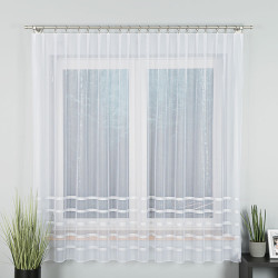 HALINA Firanka żakardowa gotowa, szerokość 300 x wysokość 180cm, kolor 001 biały ze srebrnym lurexem 000383 HALINA Firanka żakardowa gotowa, szerokość 300 x wysokość 180cm, kolor 001 biały ze srebrnym lurexem 000383