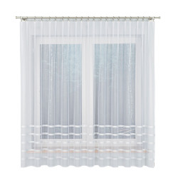 HALINA Firanka żakardowa gotowa, szerokość 300 x wysokość 180cm, kolor 001 biały ze srebrnym lurexem 000383 HALINA Firanka żakardowa gotowa, szerokość 300 x wysokość 180cm, kolor 001 biały ze srebrnym lurexem 000383