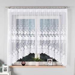 KASJANA Firanka żakardowa gotowa, szerokość 320 x wysokość 160cm, kolor 001 biały 007003 KASJANA Firanka żakardowa gotowa, szerokość 320 x wysokość 160cm, kolor 001 biały 007003