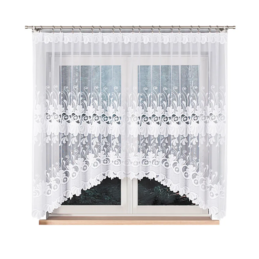 KASJANA Firanka żakardowa gotowa, szerokość 320 x wysokość 160cm, kolor 001 biały 007003