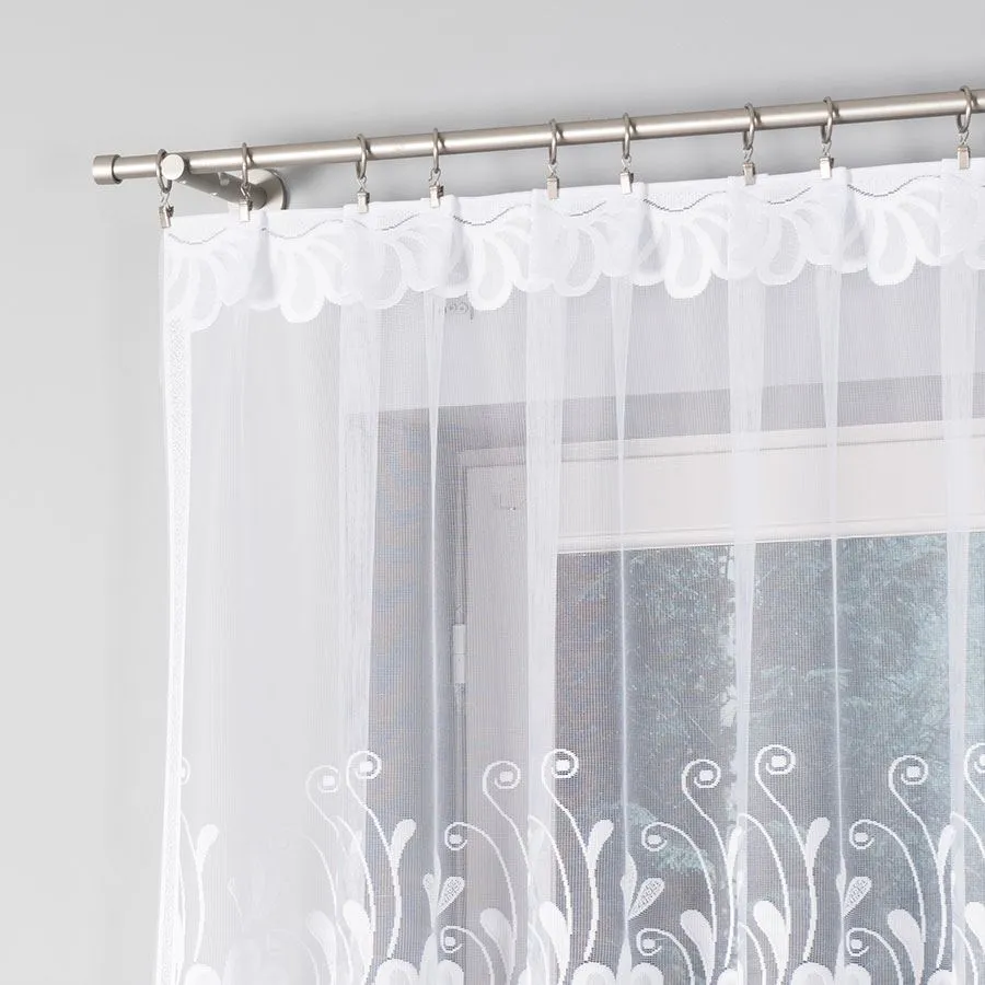 KASJANA Firanka żakardowa gotowa, szerokość 320 x wysokość 160cm, kolor 001 biały 007003
