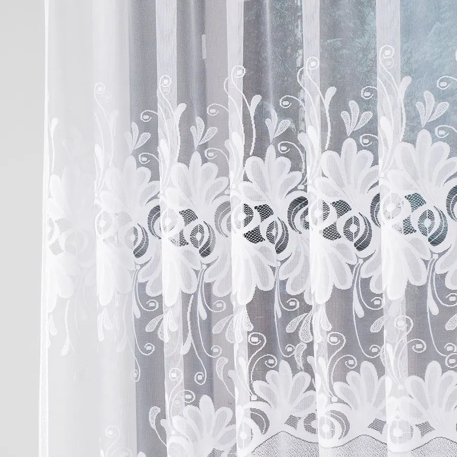 KASJANA Firanka żakardowa gotowa, szerokość 320 x wysokość 160cm, kolor 001 biały 007003
