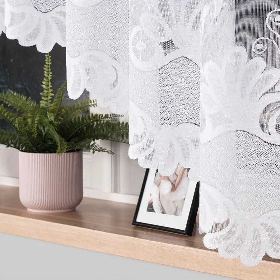KASJANA Firanka żakardowa gotowa, szerokość 320 x wysokość 160cm, kolor 001 biały 007003