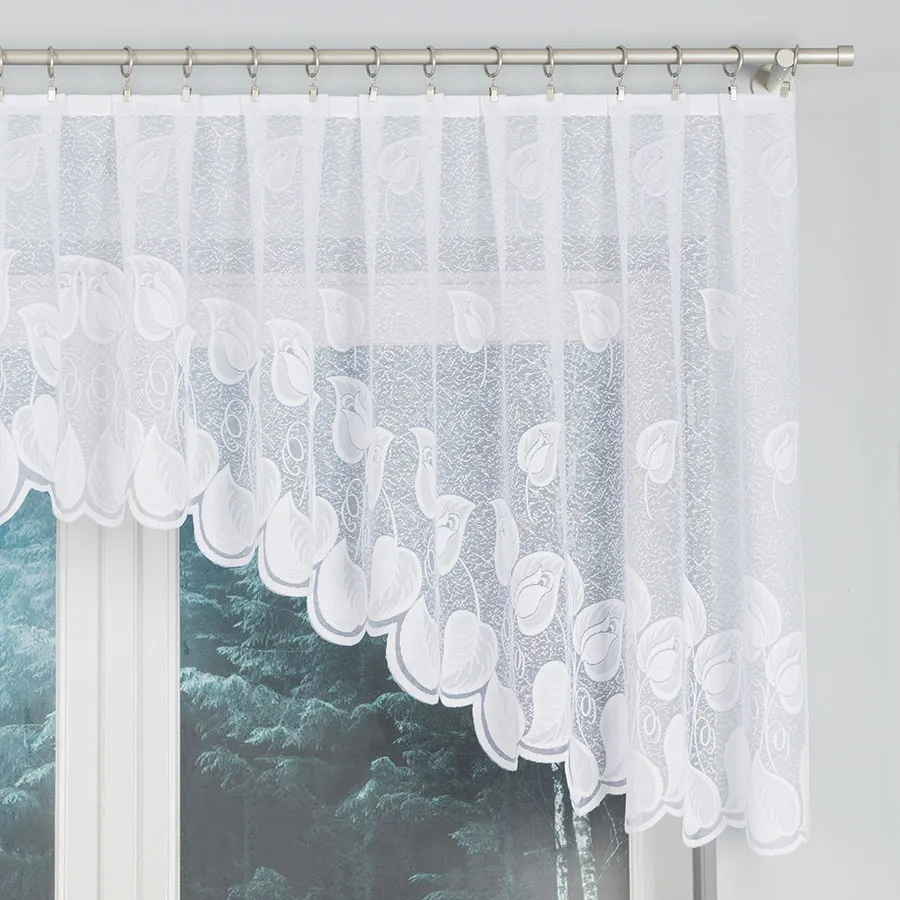 NORA Firanka żakardowa gotowa, szerokość 300 x wysokość 90cm, kolor 001 biały 023097