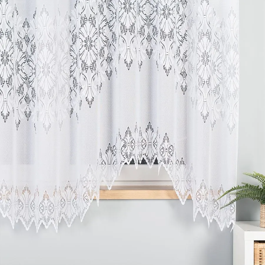 EMILIA Firanka żakardowa gotowa fala, szerokość 340 x wysokość 180cm, kolor 001 biały 181040