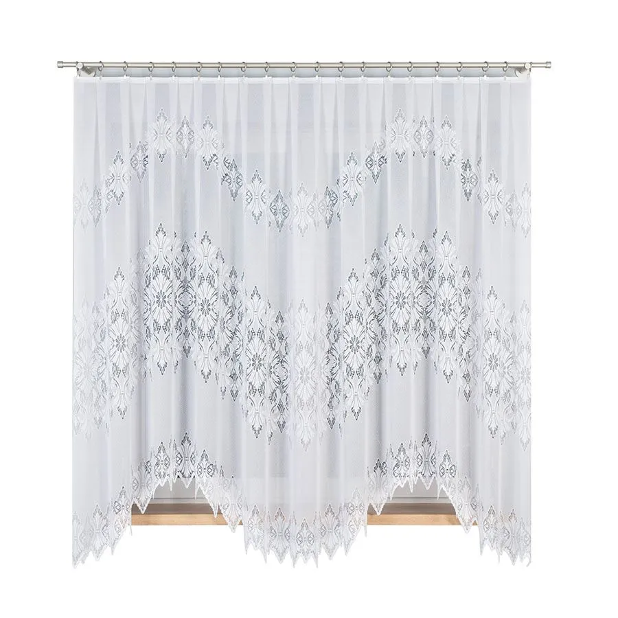 EMILIA Firanka żakardowa gotowa fala, szerokość 340 x wysokość 180cm, kolor 001 biały 181040