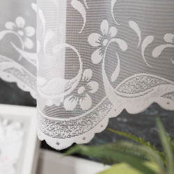 AGNIESZKA Firanka żakardowa gotowa, szerokość 300cm x wysokość 150cm, kolor 001 biały 358991