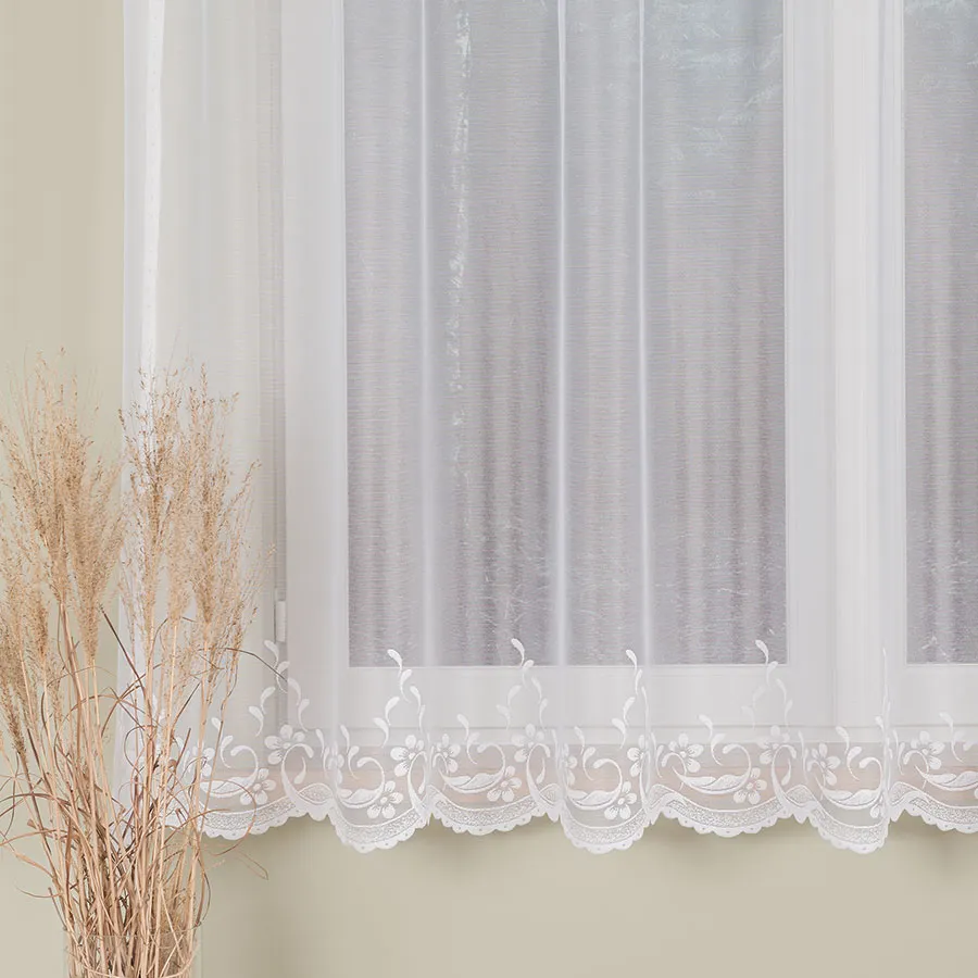 AGNIESZKA Firanka żakardowa gotowa, szerokość 300cm x wysokość 170cm, kolor 001 biały 358991