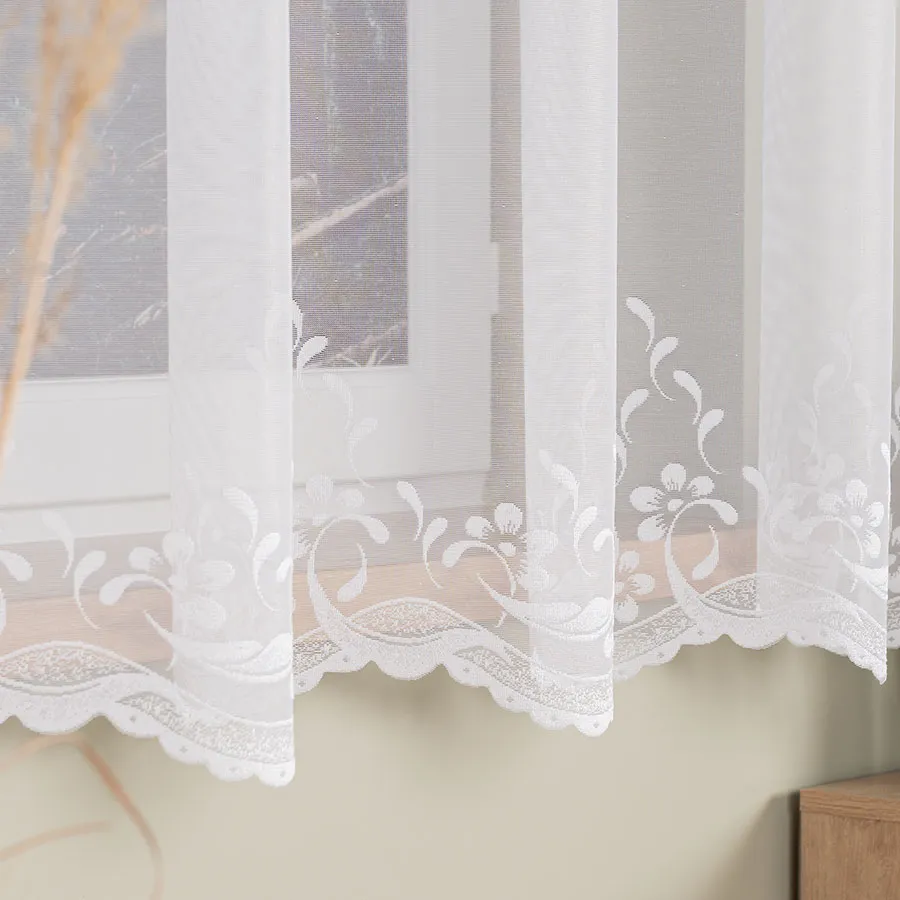 AGNIESZKA Firanka żakardowa gotowa, szerokość 300cm x wysokość 170cm, kolor 001 biały 358991