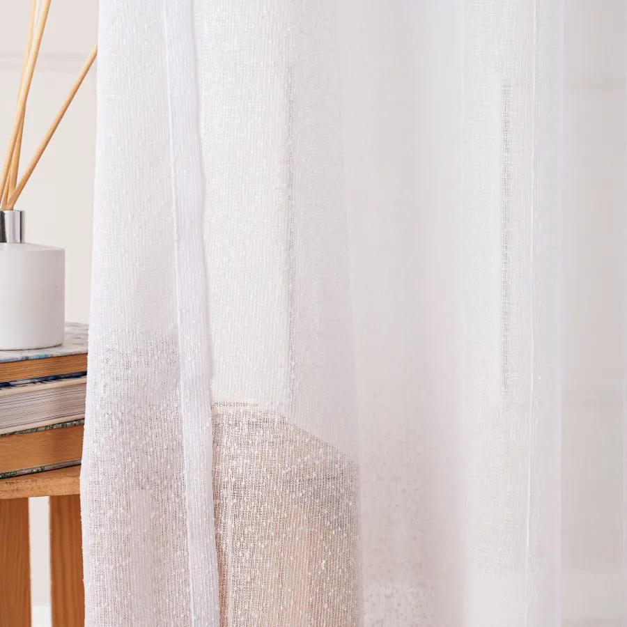 Firana gotowa na przelotkach, szerokość 300cm x wysokość 250cm, kolor 001 biały 424118